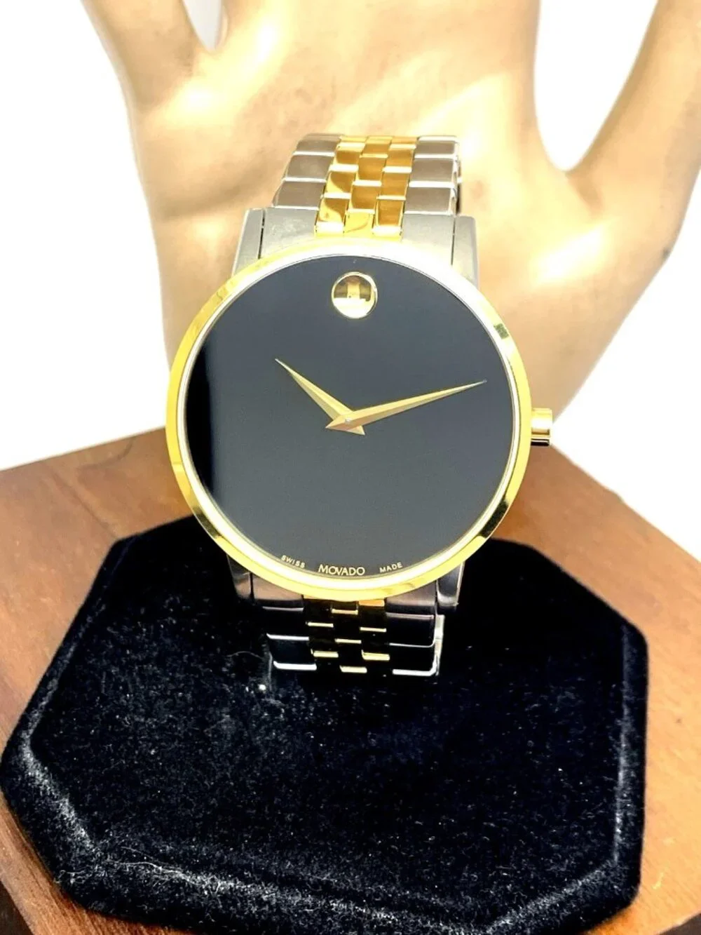 Movado Men's Watch 0607200 Museum Swiss Quartz Black Dial Two Tone Steel 40mm